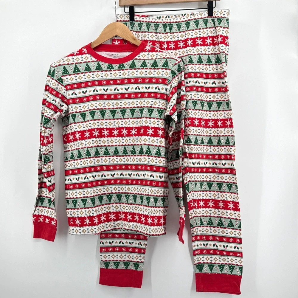 Carters Adult Unisex Fair Isle Christmas Snug Fit Cotton Family Pajama Set Small